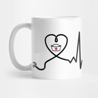 'Nurse Stethoscope Heartbeat' Awesome Nurse Gift Mug